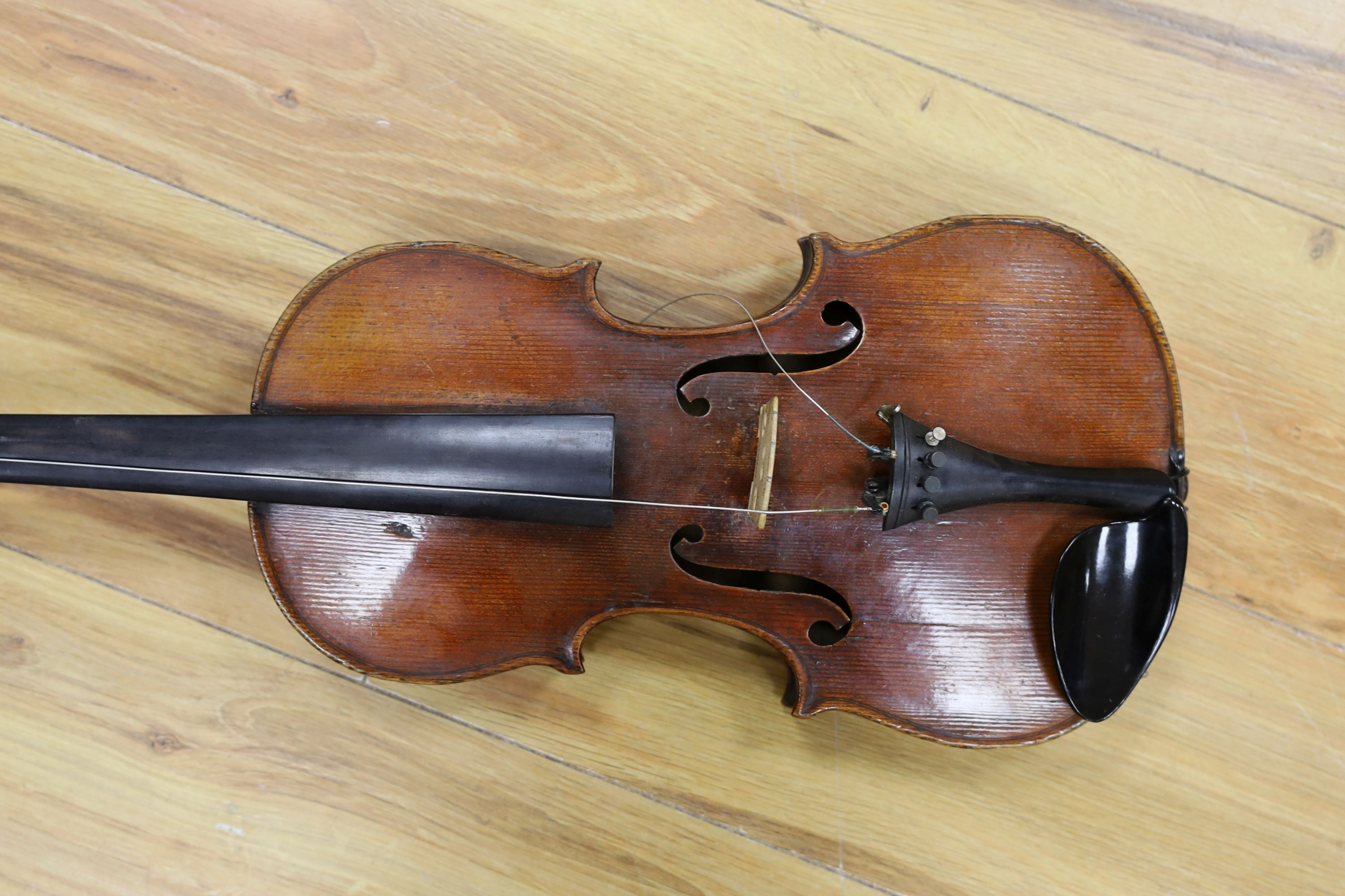 A 19th century cased violin, possibly John Walker
